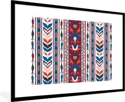 Produktbild von MuchoWow® Gerahmtes Poster Blumen - Muster - Pflanzen - Abstrakt - Minimalismus 90x60 cm - Poster mit Schwarzem Bilderrahmen Wandposter Rahmen Foto Bilder - Wanddekoration - Fotos
