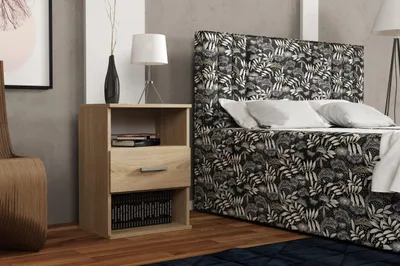 Produktbild von Nachttisch - Nachtkästchen - Nachtschrank - mit Schublade - 48x35x65,5 cm B/T/H - Eiche Sonoma - Beistelltisch fürs Schlafzimmer - Bettkommode