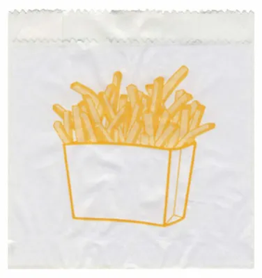Produktbild von 900x Pommes-Frites Beutel bedruckt 100x50x110mm mit Seitenfalten