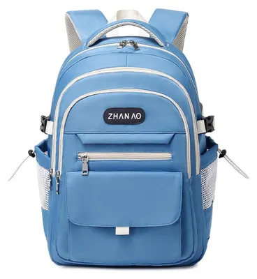 Immagine prodotto di Zaino per ragazze adolescenti, zaino da donna, 15,6 pollici, con scomparto per laptop, impermeabile, colore blu