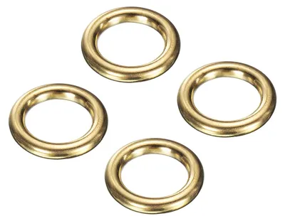 Messing O-Ringe, 4 Stk., 20x13 mm, 3,5 mm, gold, nahtlos