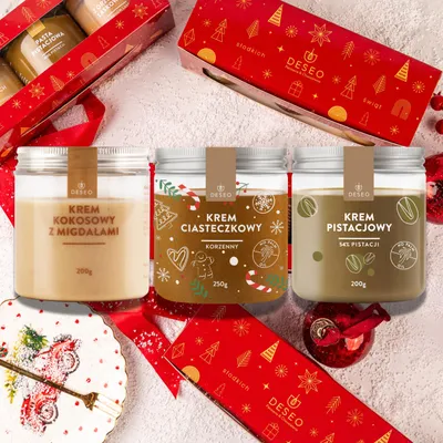 Produktbild von ORIGONUTS by DESEO - Weihnachtsgeschenk - Feinkost Geschenkset mit Nussmus,  Nusscreme - Geschenk zu Nikolaustag, Weihnachten für Frauen und Männer, Fertig zum Verschenken - Set Nr.4