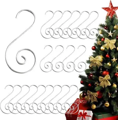 Produktbild von Silberne Dekorationen für Weihnachtsbäume - 20 Stück - 40x10x70mm