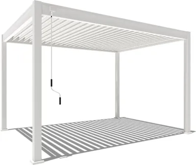 Immagine prodotto di Pergola Weide Classic in alluminio 3x4 m con tetto a lamelle, indipendente, bianca