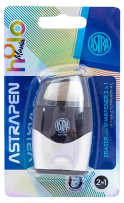 Produktbild von 2-in-1-Spitzer mit Radiergummi Astrapen Holomania, 1 Stück, Blisterverpackung