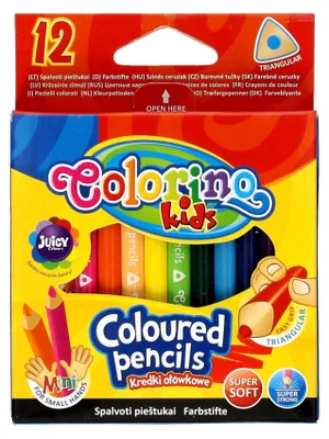Image de Crayons de couleur triangulaires courts 12 couleurs