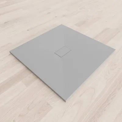 Produktbild von i-flair SMC Duschwanne 100x100 cm – 26 mm flach inkl. Ablaufgarnitur mit Deckel, Grau