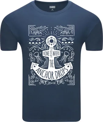 Immagine prodotto di T-shirt da uomo Diarbo con stampa mare e ancora blu taglia XXL