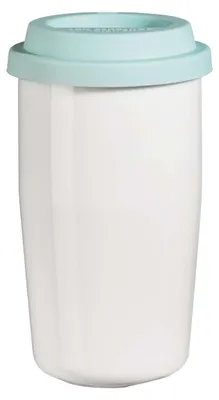 Produktbild von ASA Selection Thermobecher weiß, Deckel türkis Porzellan/Silikon 34710024