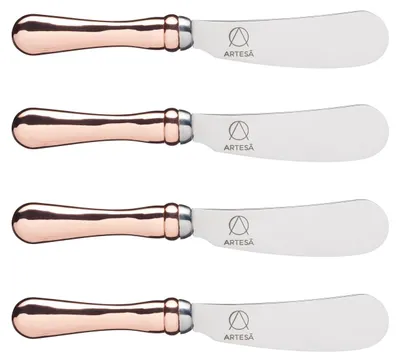 Immagine prodotto di set di 4 coltelli da burro Artesà con manico in oro rosa in acciaio inossidabile KitchenCraft