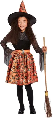 Immagine prodotto di Smiffys - Costume Halloween - Ragazza SM1174 (110-116) (Arancione/Nero)