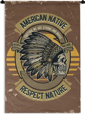 Produktbild von MuchoWow® Wandteppich Wandbehang Mancave - Amerika - Retro - Zitate 90x135 cm Tapisserie Dekoration Wandtuch - Baumwolle - Wandskulptur