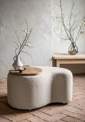 Produktbild von MIUFORM Miuf Siena Pouf Melange - Sitzpouf - 68x64cm - Beige - Fußablage Hocker Sitzhocker