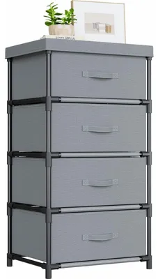 Obrázok produktu pre Komoda s 4 zásuvkami, rozmery 85 x 44 x 34 cm, farba: sivá