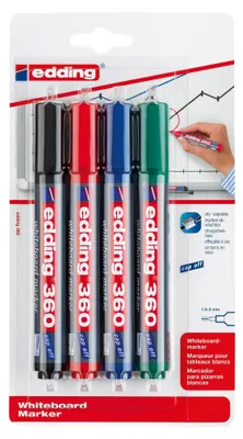 Produktbild von Edding Whiteboardmarker 360 1,5-3 mm 4er-Set Blister