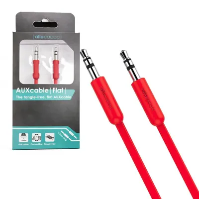Obrázek produktu pro Kabel 3 m, plochý, mini jack 3,5 mm, Allocacoc, červený