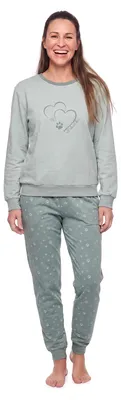 Imagen del producto de Pijama de algodón polar de manga larga para mujer, marca Kisses&Love, modelo KLP2