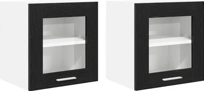 Produktbild von vidaXL Hängeschrank mit Tür 2 pcs Schwarz Eichen-Optik 40 x 31 x 40 cm