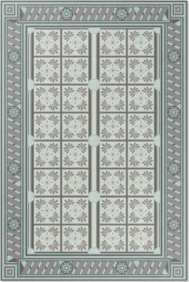 Imagen del producto de Alfombra de vinilo con motivos decorativos en estilo escandinavo – 140x210 cm – Alfombra para interiores – Ideal para pasillos – Fácil de limpiar – Diseño moderno
