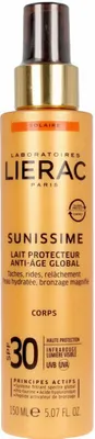 Produktbild von Lierac SUNISSIME, Sonnenmilch, Gesicht & Körper, Flasche, Anti-Aging, Anti-Mitesser, Anti-Falten, Energiespendend, Feuchtigkeitsspendend, Aufpolsterung,..., Jeder Hauttyp, 150 ml