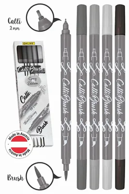 Produktbild von ONLINE® 19105 Faserschreiber Calli.Brush - 5 Stück Duo grey Edition