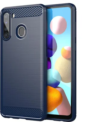 Produktbild von Cadorabo Hülle für Samsung Galaxy A21 in Blau Schutzhülle TPU Case Cover Etui Handyhülle