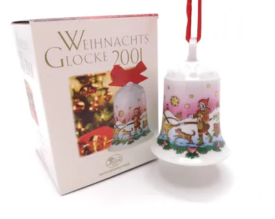 Produktbild von Hutschenreuther Porzellan Weihnachtsglocke Glocke 2001 mit Originalverpackung