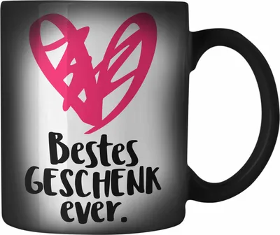 Produktbild von Trendation - Lustige Farbwechsel Zauber-Tasse für Frauen mit Spruch Geschenkidee Schwester Mama Tante Karabiner Farbwechsel Zauber-Tasse Edelstahl Wichtelgeschenk (Schwarz)