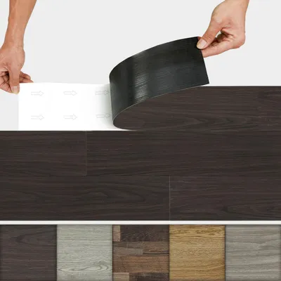 Obrázok produktu pre Samolepiace PVC podlahové dlaždice, tmavohnedé, 36 kusov, 5 m², hrúbka 1,5 mm