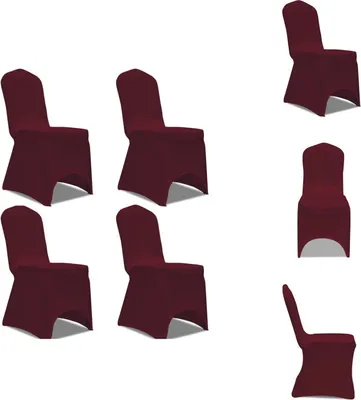 Zdjęcie produktu dla vidaXL Rozciągliwy pokrowiec na krzesło 4 sztuki Bordeaux - Pokrowce