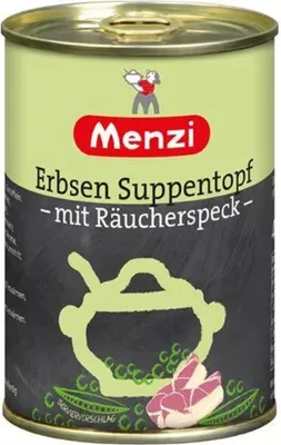 Produktbild von Menzi Erbsen Suppentopf mit Räucherspeck, 400g