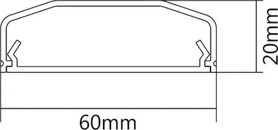 Image de Baguette de recouvrement en plastique, blanc, 60x20x750mm UCH0206