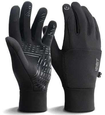 Produktbild von Handschuhe Herren Damen Winter Fahrrad Sporthandschuhe Touchscreen Winddicht Rutschfest Schwarz Größe S