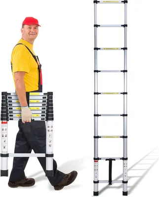 Zdjęcie produktu dla Drabina teleskopowa Jopassy 3,2 m Drabina pojedyncza Drabina składana Drabina aluminiowa Drabina przystawna Drabina wielofunkcyjna