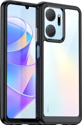 Produktbild von Honor X7A Hülle, Klar Rückseite Stoßfeste TPU Silikon Bumper Schutzhülle für Honor X7A Schwarz