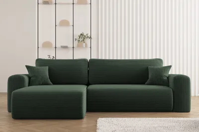 Produktbild von Kaiser Möbel Ecksofa mit Schlaffunktion L-förmiges Sofa Capri Stoff Poso Grün Links