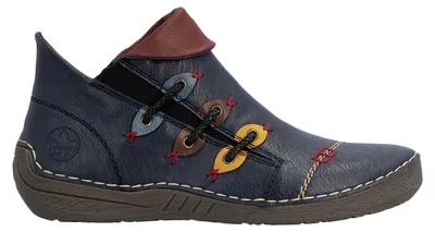 Obrázek produktu pro Boty Rieker pro dámy, model Boho, kotníkové, s ohrnutým lemem, kód: 72581, velikost: 41 EU, barva: modrá