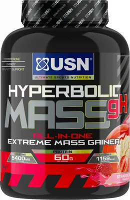 Produktbild von USN Hyperbolic All in One Mass (2000g) strawberry cheesecake - Gewichtszunahme - Mit Kreatin