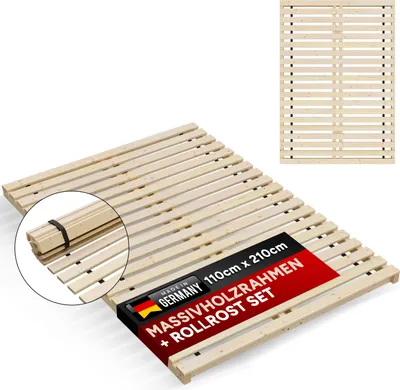Produktbild von starrer Lattenrost, Rahmen inkl Rollrost bis 300Kg Flächenlast Breite 110 cm Länge 210 cm Marke " TUGA - Holztech "