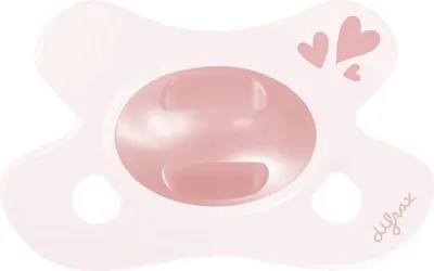 Produktbild von Difrax Natural Schnuller - Newborn - Soft Pink Hearts | Difrax