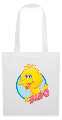 Produktbild von Spreadshirt Sesamstraße Bibo Portrait Stoffbeutel, One size, Weiß