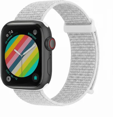 Produktbild von Smartwatch Armband für Apple Watch SE 1 40mm Nylon Textil Band Ersatzband Wechselband Klettverschluss flexibel atmungsaktiv Weiß