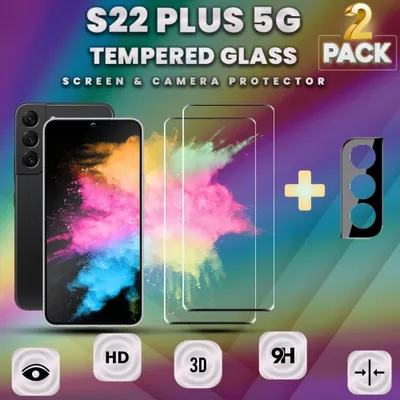 Obrázek produktu pro 2-balení Samsung Galaxy S22 Ultra Ochranné sklo na displej - Tvrzené sklo 9H - Super kvalita 3D