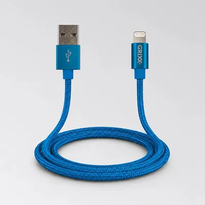 Productafbeelding van Grixx laadkabel USB-A naar Lightning 1 m MFi laden en data blauw