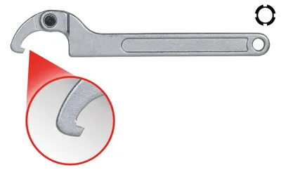 Zdjęcie produktu dla KS TOOLS Klucz hakowy zawiasowy z noskiem, 120-180 mm ( 517.1320 )