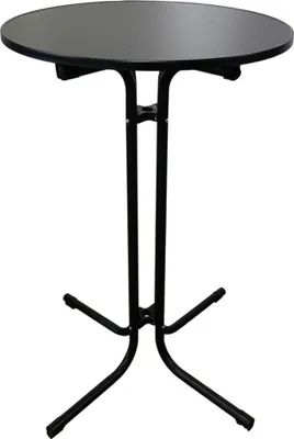 Produktbild von Stehtisch klappbar mit Husse | Rund | HxØ 110x70cm | In- & Outdoor | Stahl | MDF-Platte mit Edelstahlbeschichtung | Schwarz | Gastro Bistrotisch wetterfest Klapptisch Gartentisch