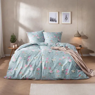 Produktbild von Estella Feinflanell Bettwäsche Corvara taube 155x220 cm + 80x80 cm