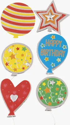Produktbild von Sticker-Etikett Geburtstag 2 7 Stück 4-farbig Packung mit 6 Stück