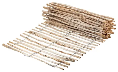 Image de Clôture de jardin, en noisetier naturel, longueur 500 cm, hauteur 120 cm, espacement entre les poteaux de 4 à 6 cm, résistante aux intempéries