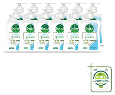 Productafbeelding van 12 x Dettol Handzeep Mild - Kamille & Katoenbloem - 250 ml - Grote verpakking - 12 stuks